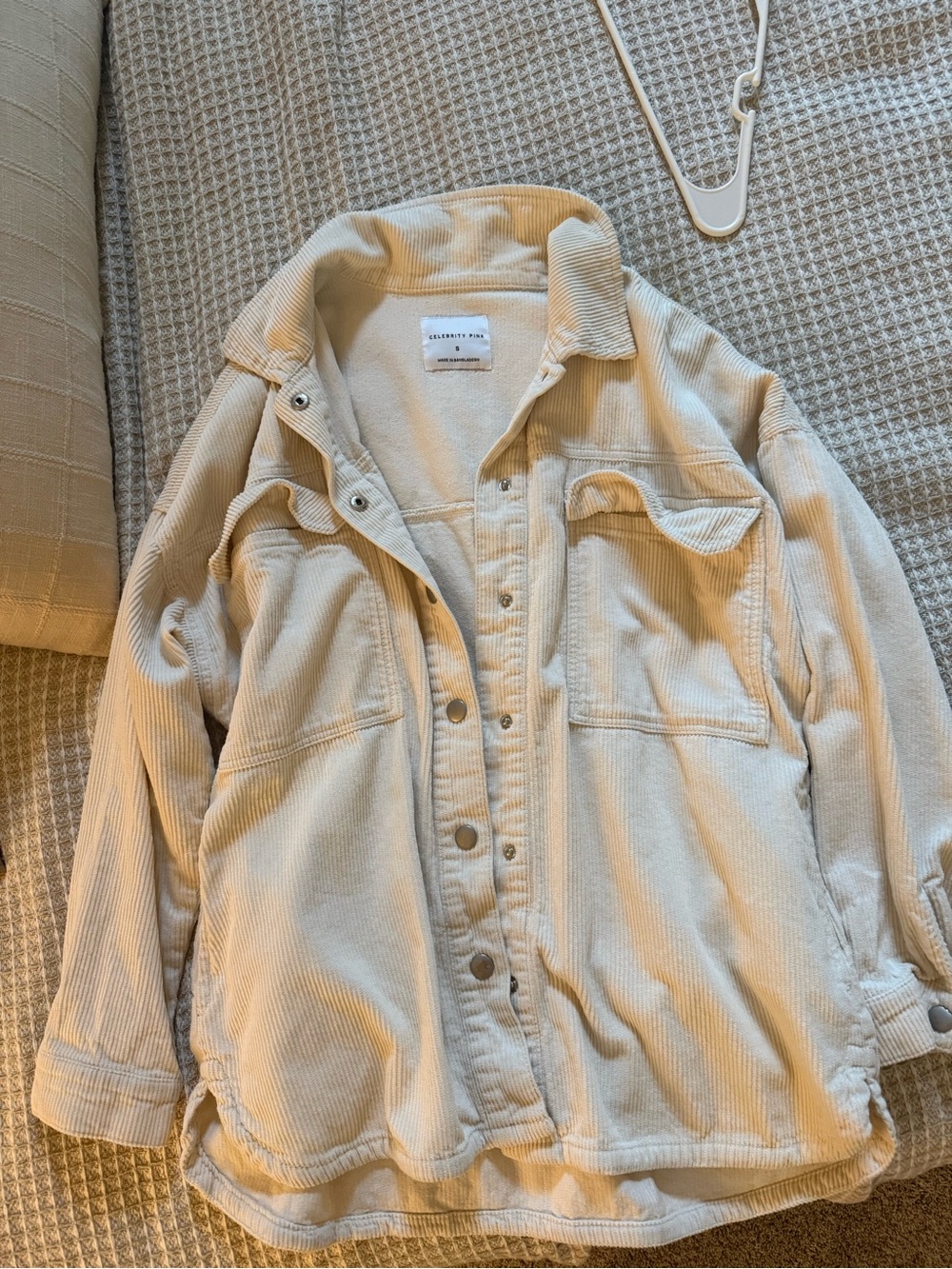 Celebrity Pink Cream Corduroy Button-Up Jacket